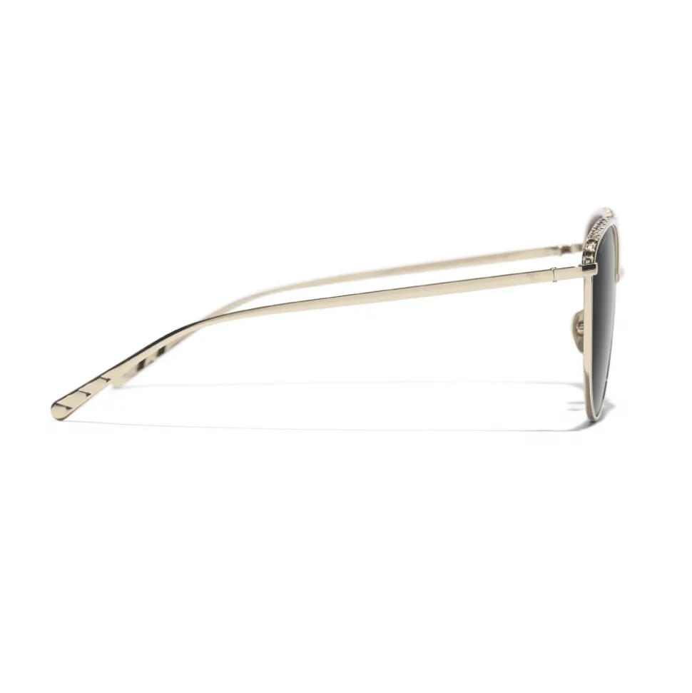 Chanel - Pantos Sunglasses - Gold Gray - Chanel Eyewear - Avvenice