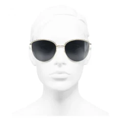 Chanel - Pantos Sunglasses - Gold Gray - Chanel Eyewear - Avvenice