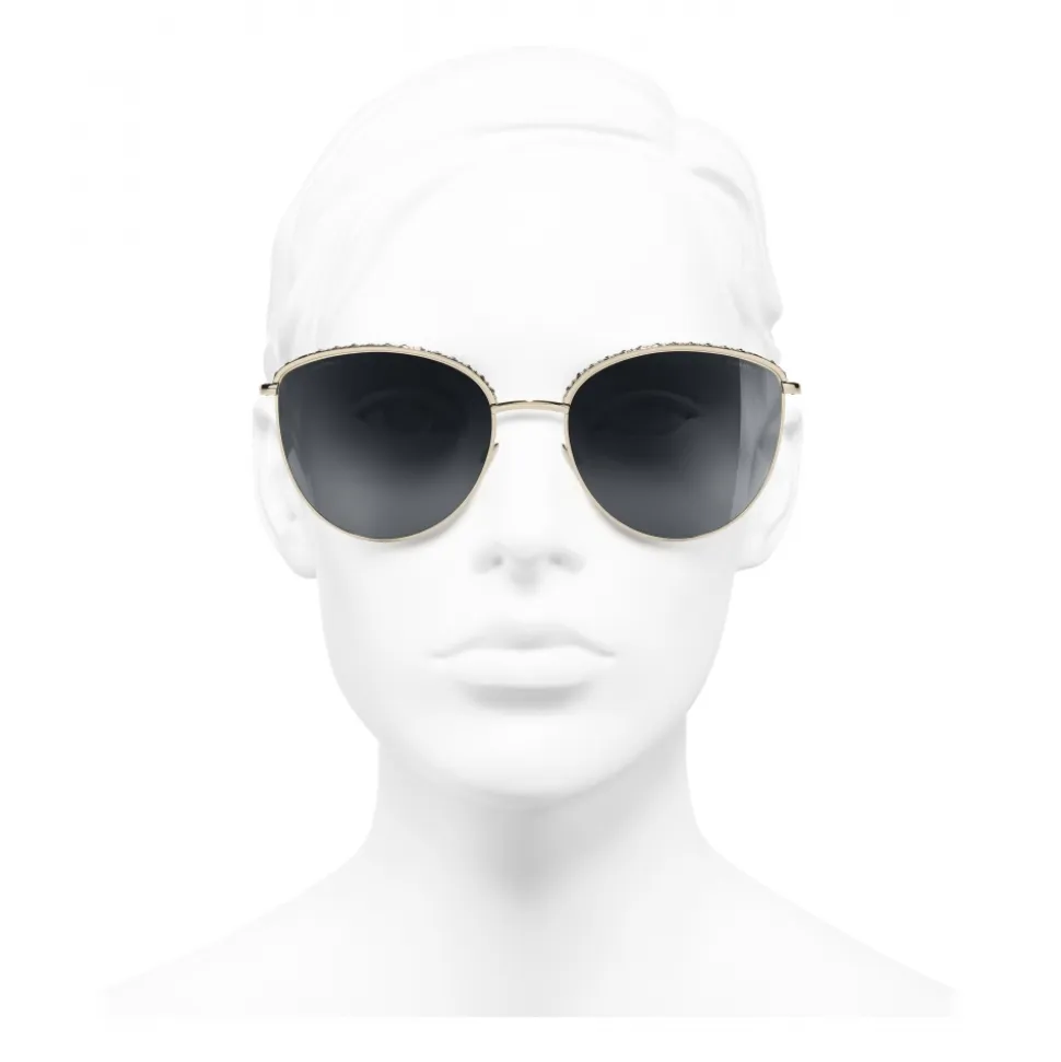 Chanel - Pantos Sunglasses - Gold Gray - Chanel Eyewear - Avvenice