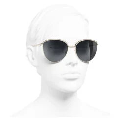Chanel - Pantos Sunglasses - Gold Gray - Chanel Eyewear - Avvenice
