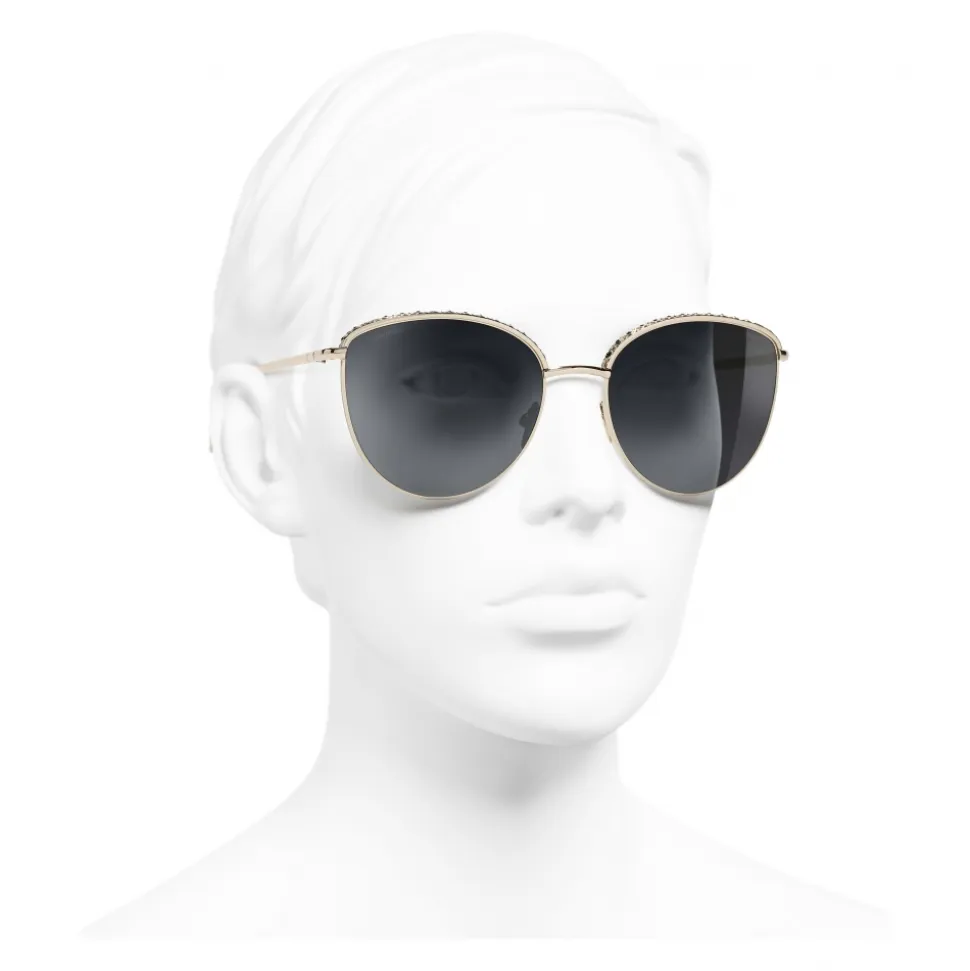 Chanel - Pantos Sunglasses - Gold Gray - Chanel Eyewear - Avvenice