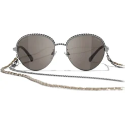 Chanel - Pantos Sunglasses - Dark Silver Brown - Chanel Eyewear - Avvenice