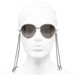 Chanel - Pantos Sunglasses - Dark Silver Brown - Chanel Eyewear - Avvenice