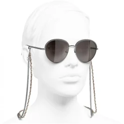 Chanel - Pantos Sunglasses - Dark Silver Brown - Chanel Eyewear - Avvenice