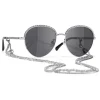 Chanel - Pantos Sunglasses - Silver Dark Gray - Chanel Eyewear - Avvenice