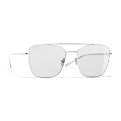 Chanel - Pilot Sunglasses - Silver Light Gray - Chanel Eyewear - Avvenice