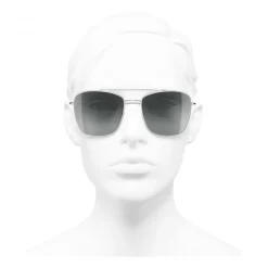 Chanel - Pilot Sunglasses - Silver Light Gray - Chanel Eyewear - Avvenice