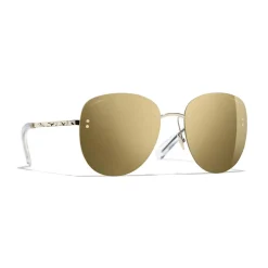 Chanel - Pilot Sunglasses - Gold Glitter - Chanel Eyewear - Avvenice