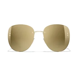 Chanel - Pilot Sunglasses - Gold Glitter - Chanel Eyewear - Avvenice