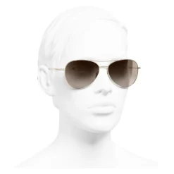 Chanel - Pilot Sunglasses - Gold Brown - Chanel Eyewear - Avvenice