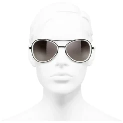 Chanel - Pilot Sunglasses - Black Gray - Chanel Eyewear - Avvenice