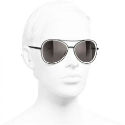 Chanel - Pilot Sunglasses - Black Gray - Chanel Eyewear - Avvenice