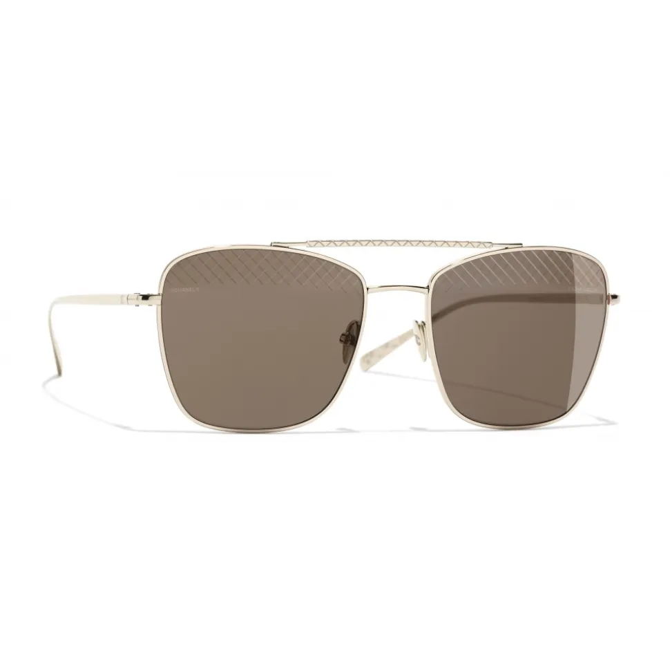 Chanel - Pilot Sunglasses - Gold Brown - Chanel Eyewear - Avvenice