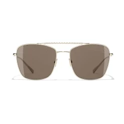 Chanel - Pilot Sunglasses - Gold Brown - Chanel Eyewear - Avvenice