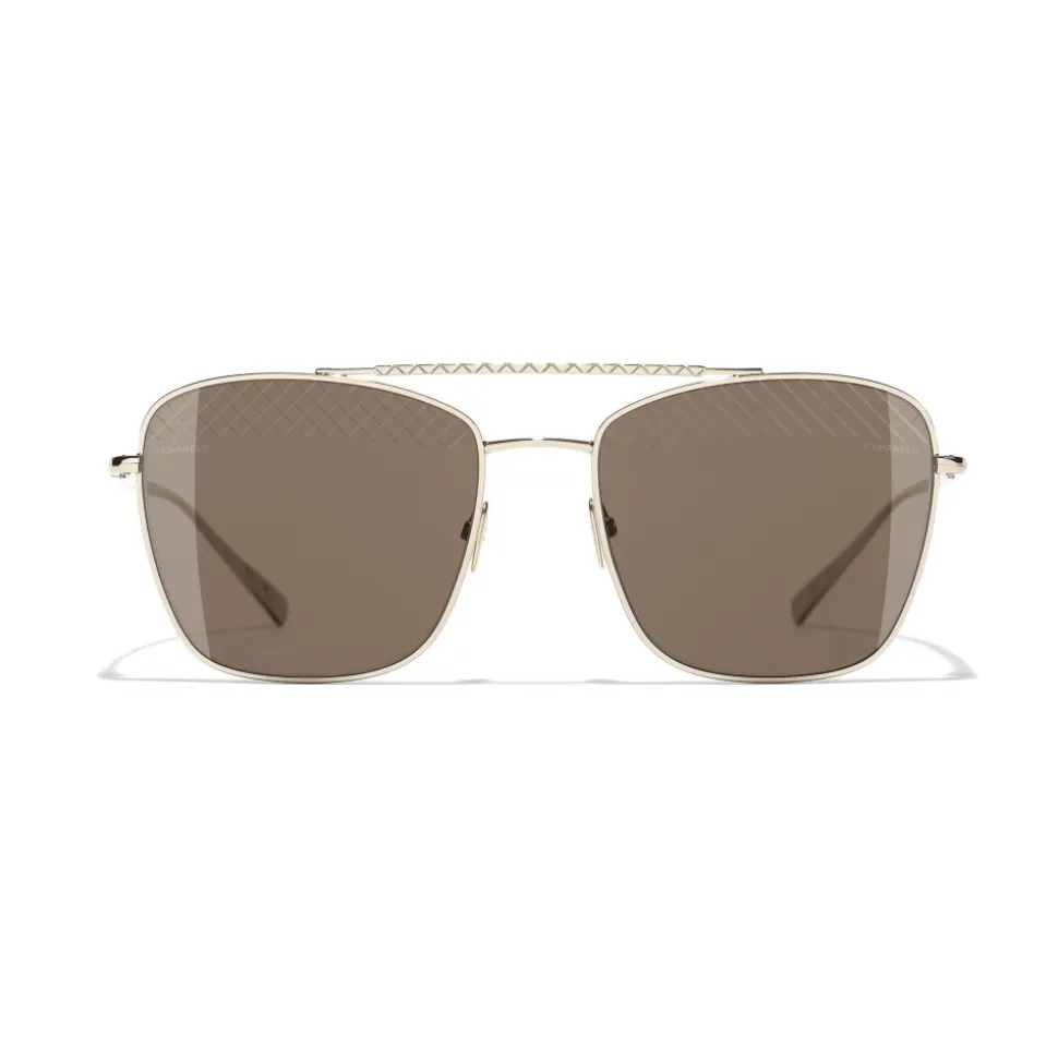 Chanel - Pilot Sunglasses - Gold Brown - Chanel Eyewear - Avvenice
