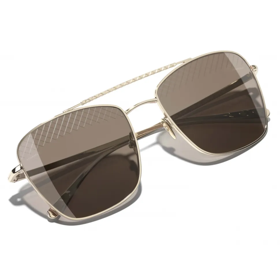 Chanel - Pilot Sunglasses - Gold Brown - Chanel Eyewear - Avvenice