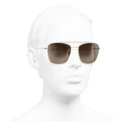 Chanel - Pilot Sunglasses - Gold Brown - Chanel Eyewear - Avvenice