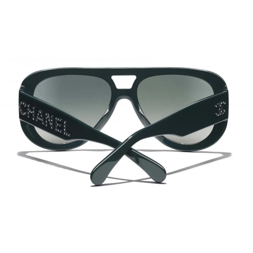 Chanel - Pilot Sunglasses - Dark Green Mirror - Chanel Eyewear - Avvenice