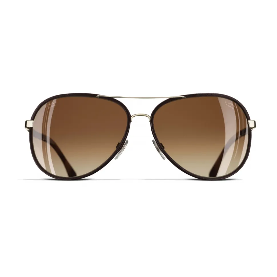 Chanel - Pilot Sunglasses - Gold Brown - Chanel Eyewear - Avvenice