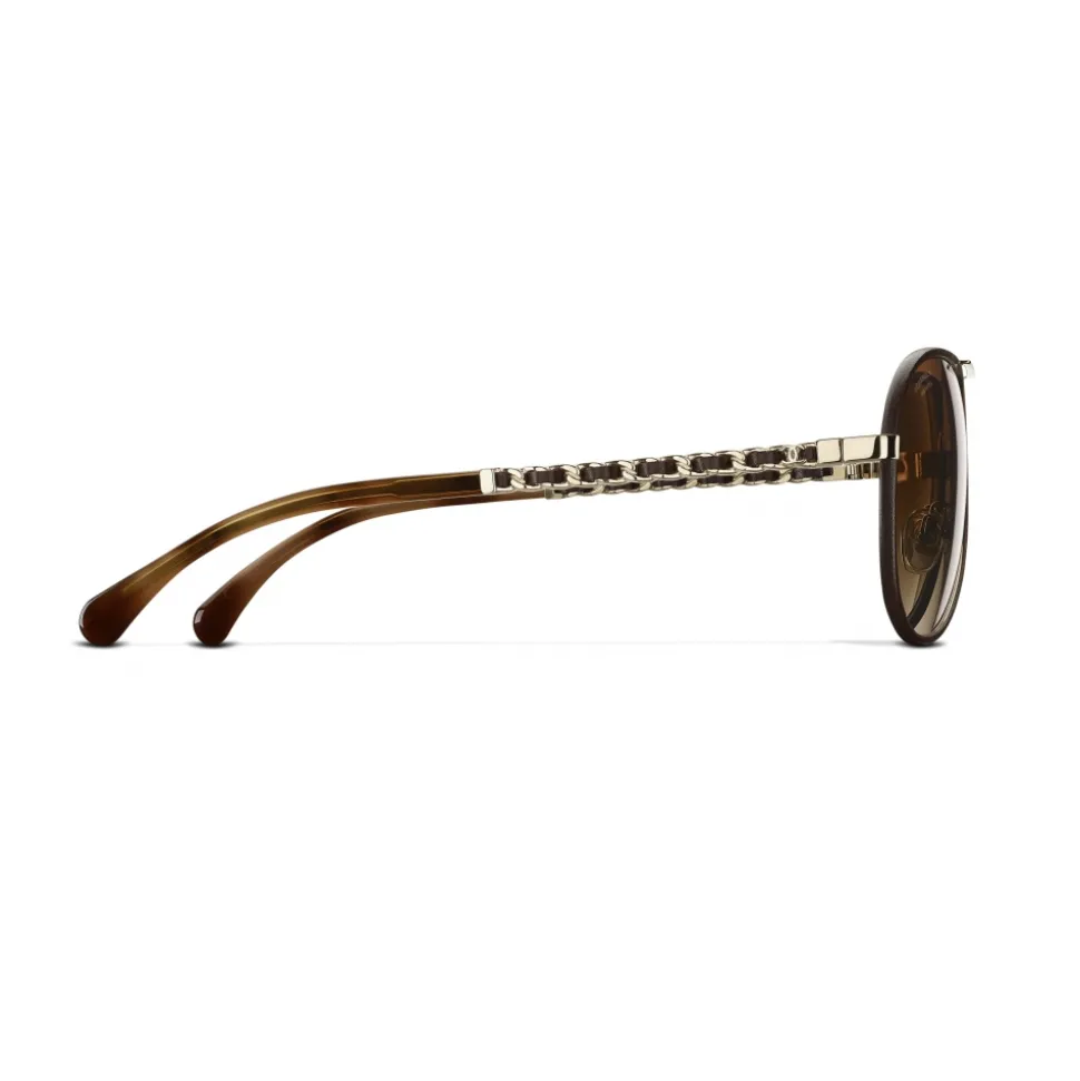Chanel - Pilot Sunglasses - Gold Brown - Chanel Eyewear - Avvenice