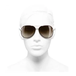Chanel - Pilot Sunglasses - Gold Brown - Chanel Eyewear - Avvenice
