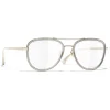 Chanel - Pilot Sunglasses - Gold Gray Transparent - Chanel Eyewear - Avvenice