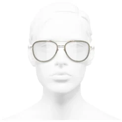 Chanel - Pilot Sunglasses - Gold Gray Transparent - Chanel Eyewear - Avvenice