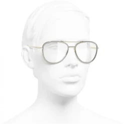 Chanel - Pilot Sunglasses - Gold Gray Transparent - Chanel Eyewear - Avvenice