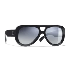 Chanel - Pilot Sunglasses - Dark Blue Mirror - Chanel Eyewear - Avvenice