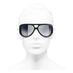 Chanel - Pilot Sunglasses - Dark Blue Mirror - Chanel Eyewear - Avvenice