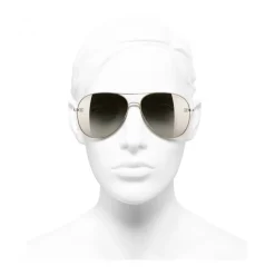 Chanel - Pilot Sunglasses - Gold Brown Mirror - Chanel Eyewear - Avvenice