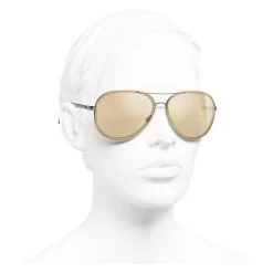 Chanel - Pilot Sunglasses - Gold - Chanel Eyewear - Avvenice