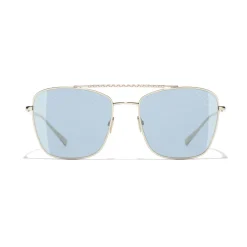 Chanel - Pilot Sunglasses - Gold Light Blue - Chanel Eyewear - Avvenice