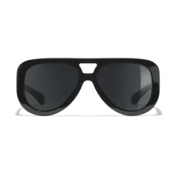 Chanel - Pilot Sunglasses - Black Gray - Chanel Eyewear - Avvenice