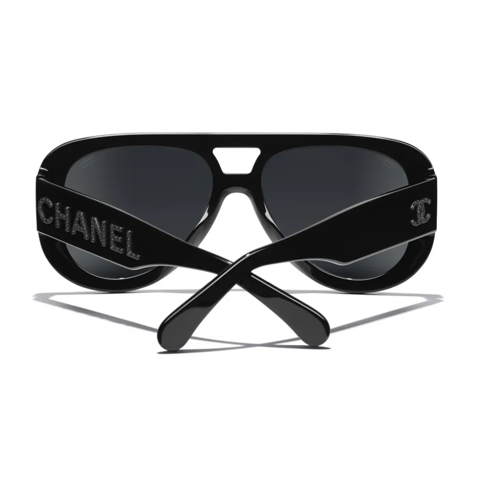 Chanel - Pilot Sunglasses - Black Gray - Chanel Eyewear - Avvenice