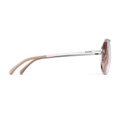 Chanel - Pilot Sunglasses - Silver Light Pink Mirror - Chanel Eyewear - Avvenice