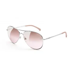 Chanel - Pilot Sunglasses - Silver Light Pink Mirror - Chanel Eyewear - Avvenice