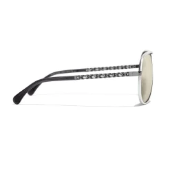 Chanel - Pilot Sunglasses - Silver White Gold - Chanel Eyewear - Avvenice