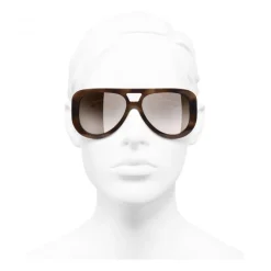 Chanel - Pilot Sunglasses - Tortoise Brown Mirror - Chanel Eyewear - Avvenice