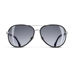 Chanel - Pilot Sunglasses - Black Gray - Chanel Eyewear - Avvenice