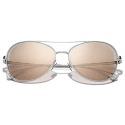 Chanel - Pilot Sunglasses - Silver Pink Gold - Chanel Eyewear - Avvenice