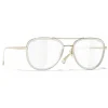 Chanel - Pilot Sunglasses - Gold Transparent - Chanel Eyewear - Avvenice
