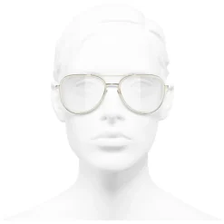 Chanel - Pilot Sunglasses - Gold Transparent - Chanel Eyewear - Avvenice
