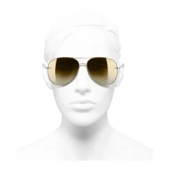 Chanel - Pilot Sunglasses - Gold Brown - Chanel Eyewear - Avvenice