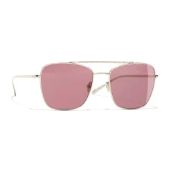 Chanel - Pilot Sunglasses - Gold Burgundy - Chanel Eyewear - Avvenice