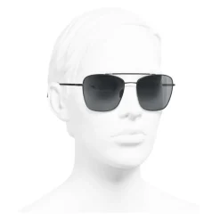 Chanel - Pilot Sunglasses - Black Gray - Chanel Eyewear - Avvenice