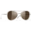 Chanel - Pilot Sunglasses - Pink Brown - Chanel Eyewear - Avvenice