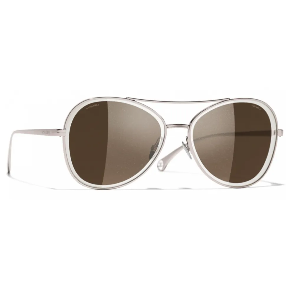 Chanel - Pilot Sunglasses - Pink Brown - Chanel Eyewear - Avvenice