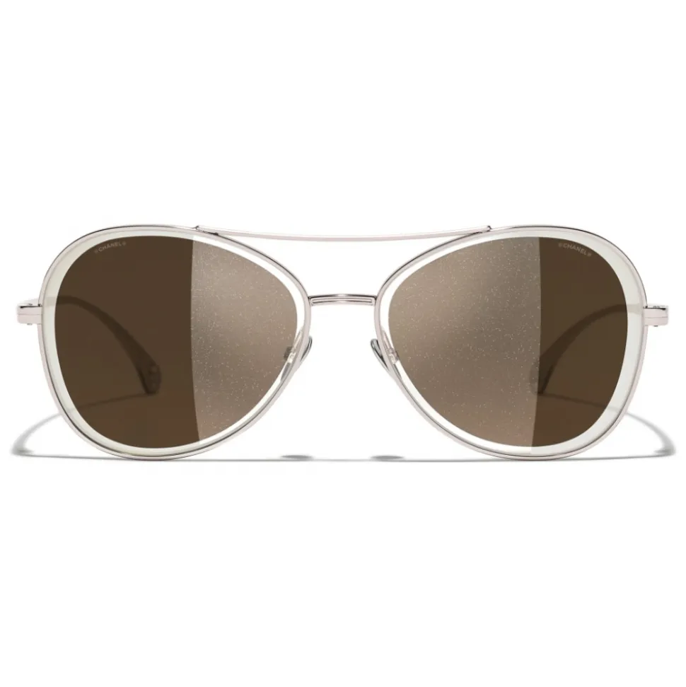 Chanel - Pilot Sunglasses - Pink Brown - Chanel Eyewear - Avvenice