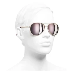 Chanel - Pilot Sunglasses - Light Pink Gold - Chanel Eyewear - Avvenice